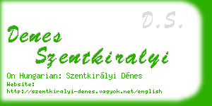denes szentkiralyi business card